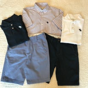 Lot of 5 Boys Abercrombie shorts/shirts Size 9/10